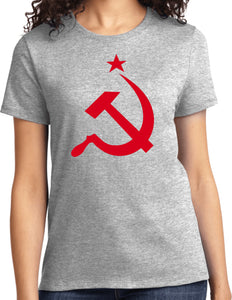 Ladies Soviet Union T-shirt Red Hammer and Sickle Tee - Yoga Clothing for You
