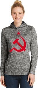 Ladies Soviet Union Red Hammer and Sickle Dry Wicking Hoody - Yoga Clothing for You