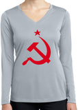 Ladies Soviet Union Hammer and Sickle Dry Wicking Long Sleeve - Yoga Clothing for You