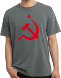 Red Hammer and Sickle Pigment Dyed Shirt - Yoga Clothing for You