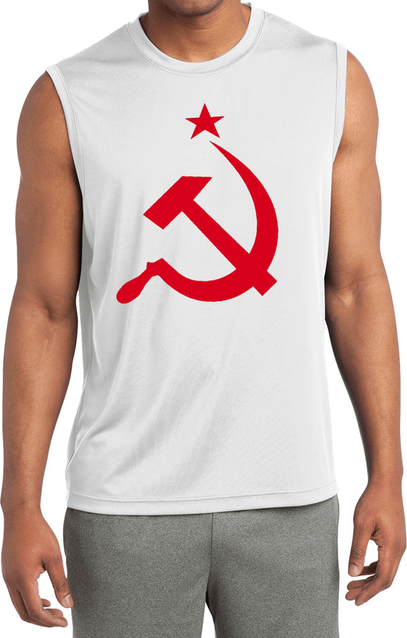 Soviet Union Red Hammer and Sickle Sleeveless Competitor Tee - Yoga Clothing for You