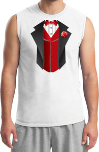 Tuxedo T-shirt Red Vest Muscle Tee - Yoga Clothing for You