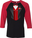 Tuxedo T-shirt Red Vest Raglan - Yoga Clothing for You