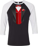 Tuxedo T-shirt Red Vest Raglan - Yoga Clothing for You