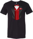 Tuxedo T-shirt Red Vest Tri Blend Tee - Yoga Clothing for You
