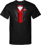 Tuxedo T-shirt Red Vest Tall Tee - Yoga Clothing for You