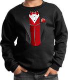 Kids Tuxedo Sweatshirt Red Vest Youth Sweat Shirt - Yoga Clothing for You