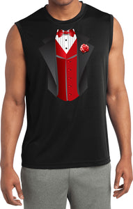 Tuxedo T-shirt Red Vest Sleeveless Competitor Tee - Yoga Clothing for You