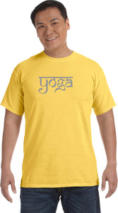 Sanskrit Yoga Text Pigment Dye Yoga Tee Shirt - Yoga Clothing for You