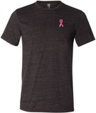 Breast Cancer T-shirt Sequins Ribbon Pocket Print Tri Blend Tee - Yoga Clothing for You