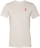 Breast Cancer T-shirt Sequins Ribbon Pocket Print Tri Blend Tee - Yoga Clothing for You