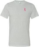 Breast Cancer T-shirt Sequins Ribbon Pocket Print Tri Blend Tee - Yoga Clothing for You