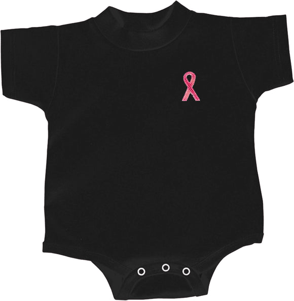 Breast Cancer Sequins Ribbon Pocket Print Infant Romper - Yoga Clothing for You