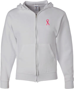 Breast Cancer Full Zip Hoodie Sequins Ribbon Pocket Print - Yoga Clothing for You