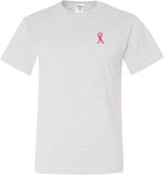 Breast Cancer T-shirt Sequins Ribbon Pocket Print Tall Tee - Yoga Clothing for You