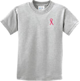 Kids Breast Cancer T-shirt Sequins Ribbon Pocket Print Youth Tee - Yoga Clothing for You