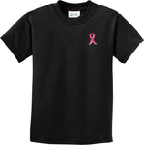 Kids Breast Cancer T-shirt Sequins Ribbon Pocket Print Youth Tee - Yoga Clothing for You