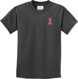 Kids Breast Cancer T-shirt Sequins Ribbon Pocket Print Youth Tee - Yoga Clothing for You