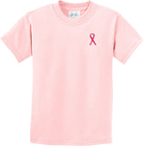 Kids Breast Cancer T-shirt Sequins Ribbon Pocket Print Youth Tee - Yoga Clothing for You