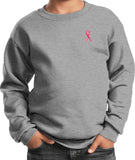 Kids Breast Cancer Sweatshirt Sequins Ribbon Pocket Print - Yoga Clothing for You