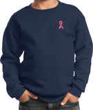 Kids Breast Cancer Sweatshirt Sequins Ribbon Pocket Print - Yoga Clothing for You
