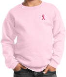 Kids Breast Cancer Sweatshirt Sequins Ribbon Pocket Print - Yoga Clothing for You
