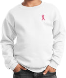 Kids Breast Cancer Sweatshirt Sequins Ribbon Pocket Print - Yoga Clothing for You