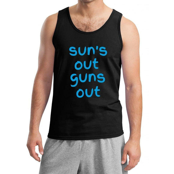 Yoga Clothing for You Mens Suns Out Guns Out Tank Top - Black - Yoga Clothing for You