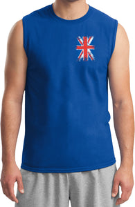 Mens Union Jack Muscle Shirt - Pocket Print - Yoga Clothing for You
