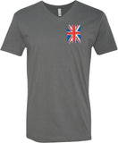 Union Jack T-shirt Flag Pocket Print V-Neck - Yoga Clothing for You