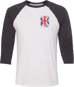 Union Jack Raglan Shirt Pocket Print - Yoga Clothing for You