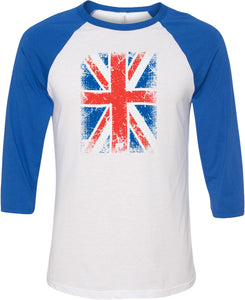 Union Jack T-shirt Flag Raglan Tee - Yoga Clothing for You