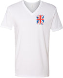 Union Jack T-shirt Flag Pocket Print V-Neck - Yoga Clothing for You