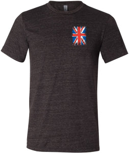 Union Jack T-shirt Flag Pocket Print Tri Blend Tee - Yoga Clothing for You