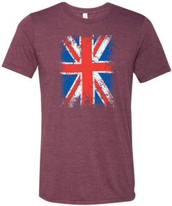 Union Jack T-shirt Flag Tri Blend Tee - Yoga Clothing for You
