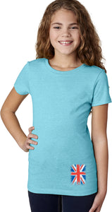 Girls Union Jack T-shirt Bottom Print - Yoga Clothing for You