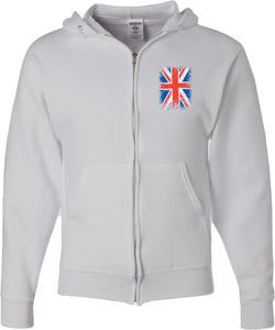 Union Jack Full Zip Hoodie Pocket Print - Yoga Clothing for You