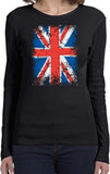 Ladies Union Jack T-shirt Flag Long Sleeve - Yoga Clothing for You