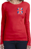 Ladies Union Jack T-shirt Flag Pocket Print Long Sleeve - Yoga Clothing for You