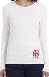 Ladies Union Jack Long Sleeve Shirt Bottom Print - Yoga Clothing for You