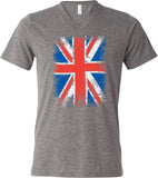 Union Jack T-shirt Flag Tri Blend V-Neck - Yoga Clothing for You