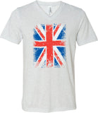 Union Jack T-shirt Flag Tri Blend V-Neck - Yoga Clothing for You