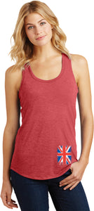 Ladies Union Jack Racerback Tank Top Bottom Print - Yoga Clothing for You