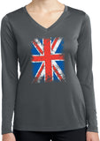 Ladies Union Jack T-shirt Flag Dry Wicking Long Sleeve - Yoga Clothing for You
