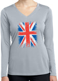 Ladies Union Jack T-shirt Flag Dry Wicking Long Sleeve - Yoga Clothing for You