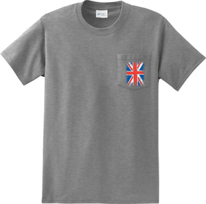 Union Jack Pocket T-shirt Pocket Print - Yoga Clothing for You