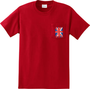 Union Jack Pocket T-shirt Pocket Print - Yoga Clothing for You