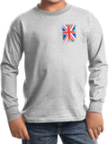 Kids Union Jack T-shirt Pocket Print Youth Long Sleeve - Yoga Clothing for You