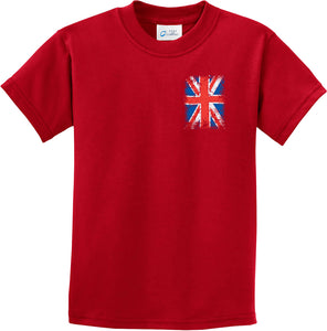 Kids Union Jack T-shirt Pocket Print Youth Tee - Yoga Clothing for You