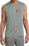 Union Jack T-shirt Flag Pocket Print Sleeveless Competitor Tee - Yoga Clothing for You